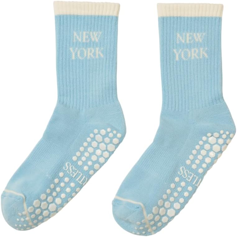 Shapes Studio Crew Half Calf Grip Socks, Cutest Fruits Pilates Socks, Ruffle socks, Non-Slip, Barre Yoga Fitness - Image 1